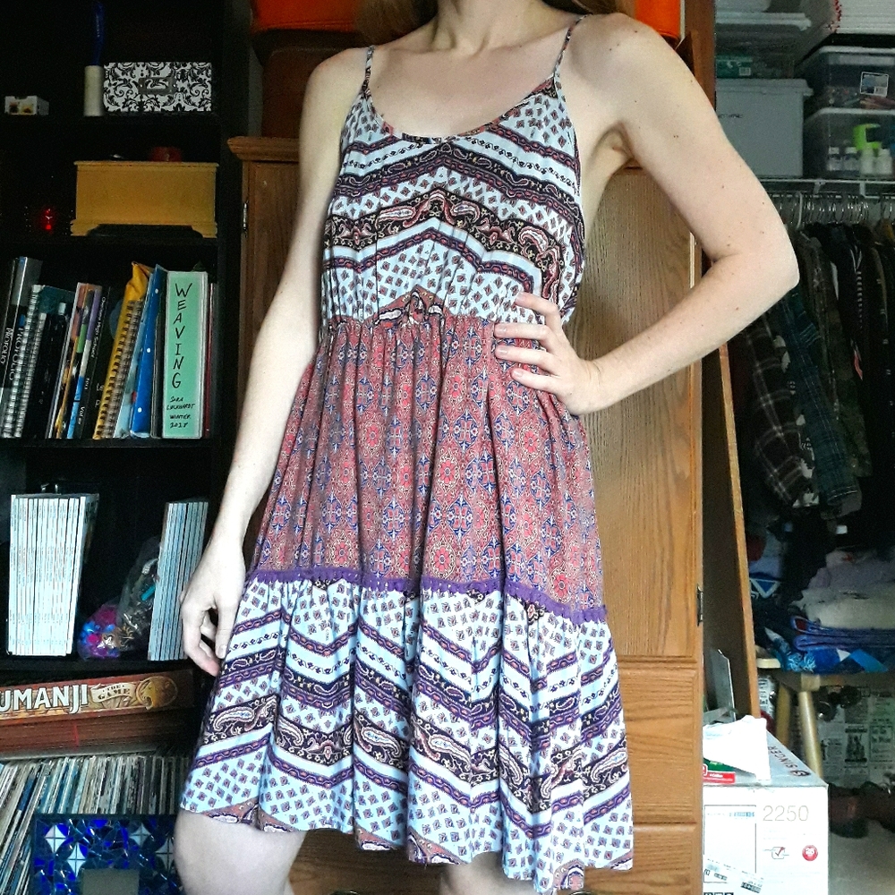 Y2K Mossimo Boho Tiered Tank Dress